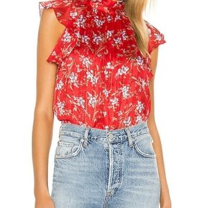 Malaga Blouse I Red Ditsy